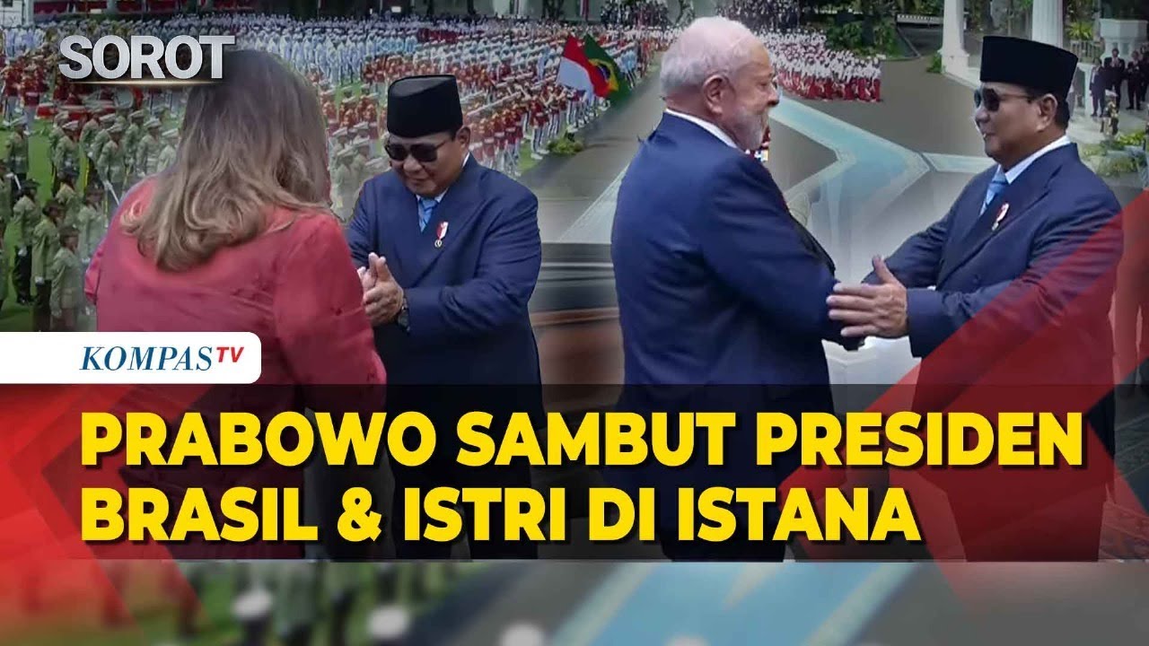 [FULL] Upacara Kenegaraan, Presiden Prabowo Sambut Presiden Brasil Lula da Silva dan Istri di Istana