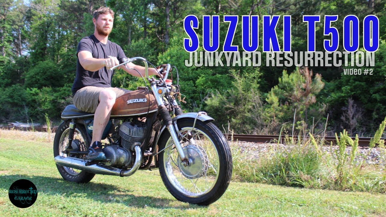 1974 Suzuki T500 Junkyard Save - Runs & RIDES!