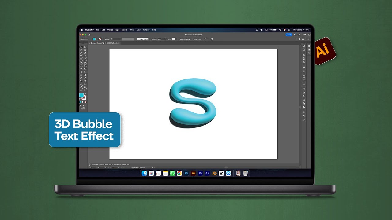 3D Bubble Text Effect Tutorial | Illustrator 2025 Guide