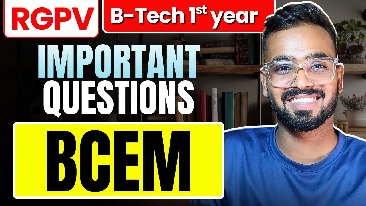 BCEM Most Important Topics with Model Question Papers | RGPV B.Tech 1st year Exam