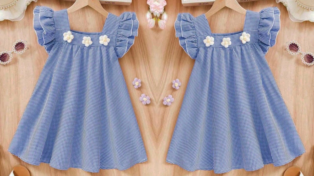 Beautiful Plaid Cap Sleeves Baby Frock | Easy Cutting & Stitching Tutorial