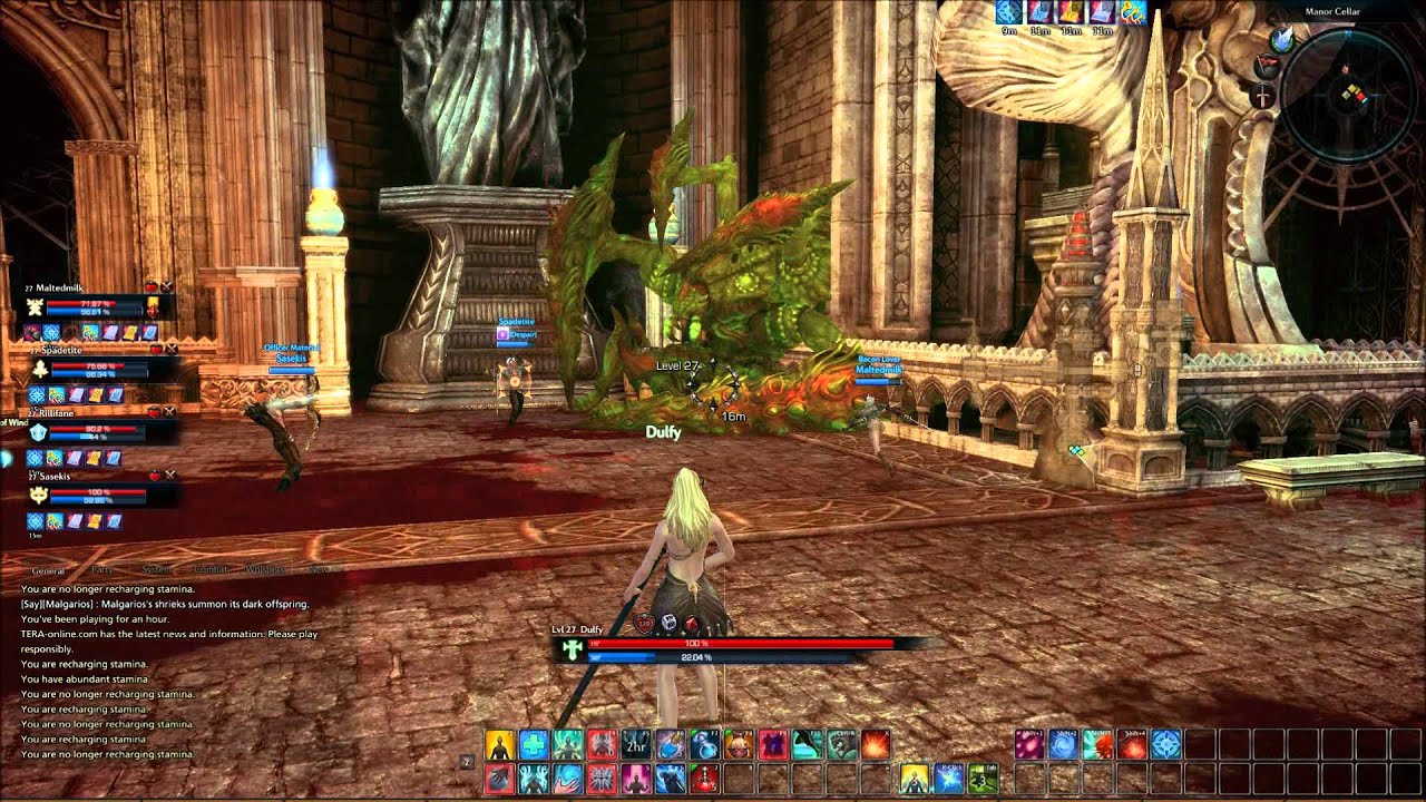 TERA-Sinistral Manor - Malgarios - Priest Healer POV (longer fight) - HD1080p
