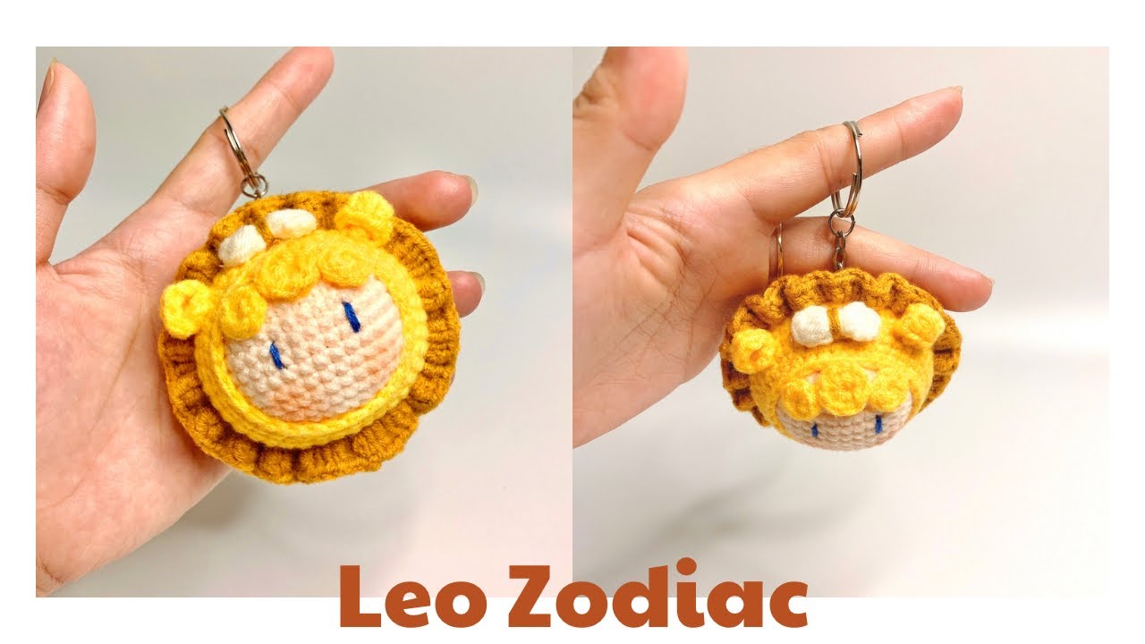 Crochet Leo Zodiac Keychain |Móc Móc Khoá Cung Sư Tử |  Xuxu Crochet