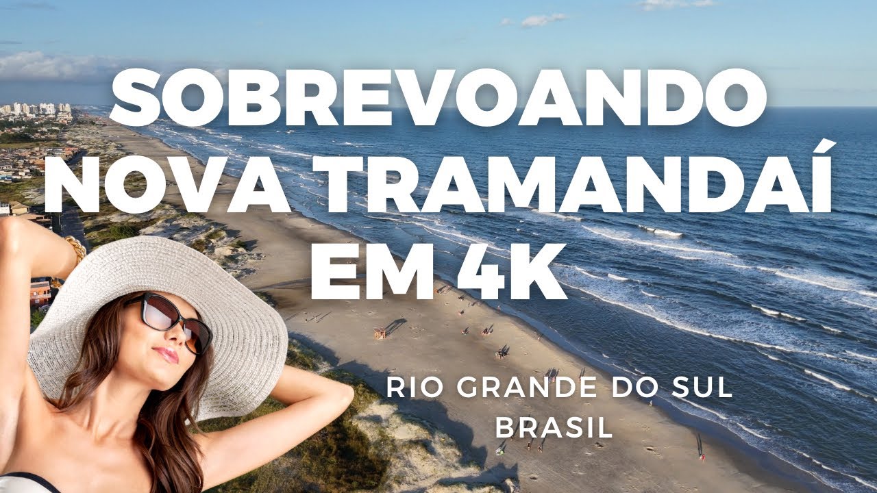 Nova Tramanda&iacute; Rio Grande do Sul | V&ocirc;o no final da tarde na praia com Drone DJI Mini 4 Pro em 4K