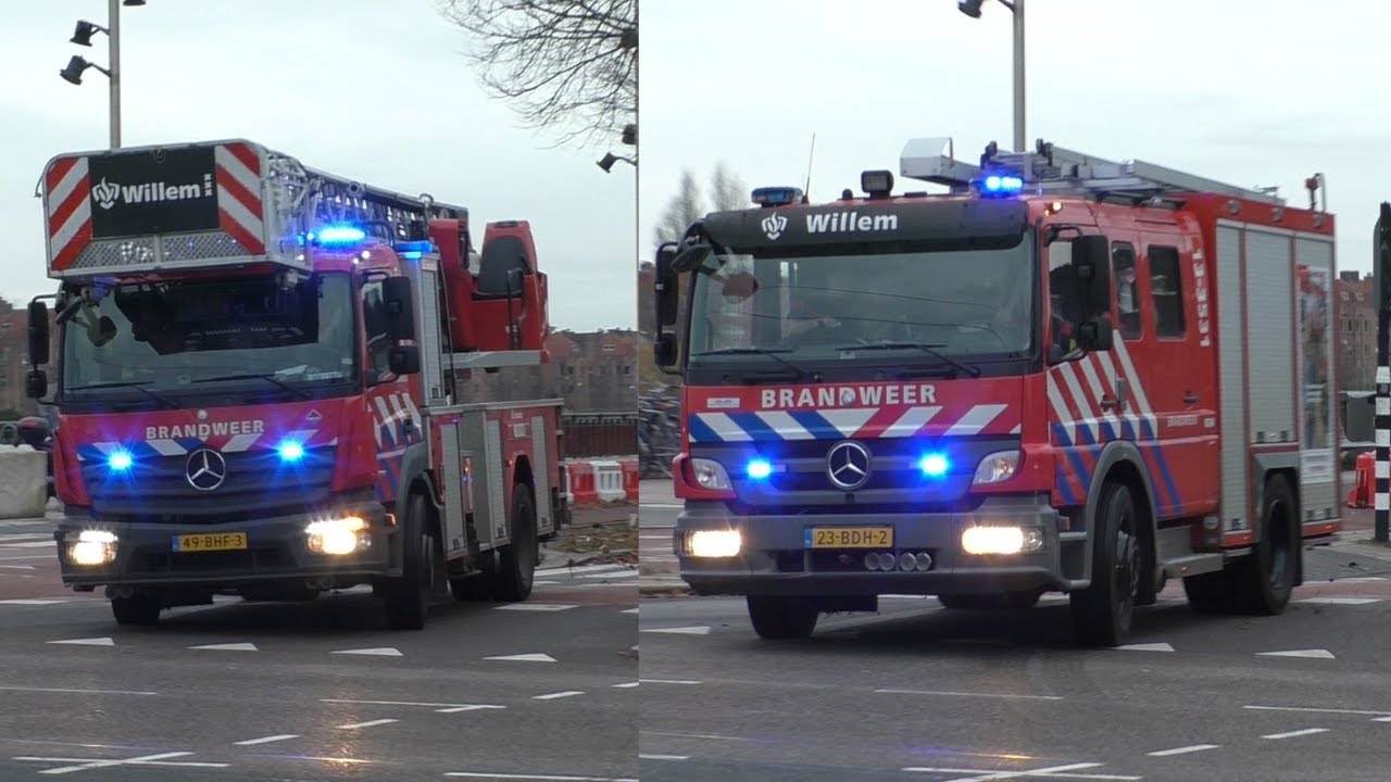 Brandweer Amsterdam // Kazerne Willem PRIO 1 TS 13-3531 & AL 13-3551 Met Spoed Naar Een Afhijsing