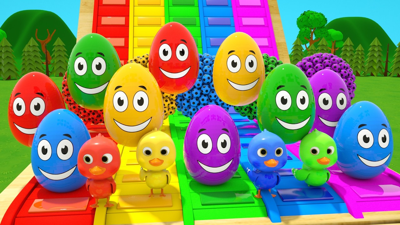 Learning Colors and Numbers Songs | Colorful Eggs on the Farm | Nursery Rhymes & Kids Songs