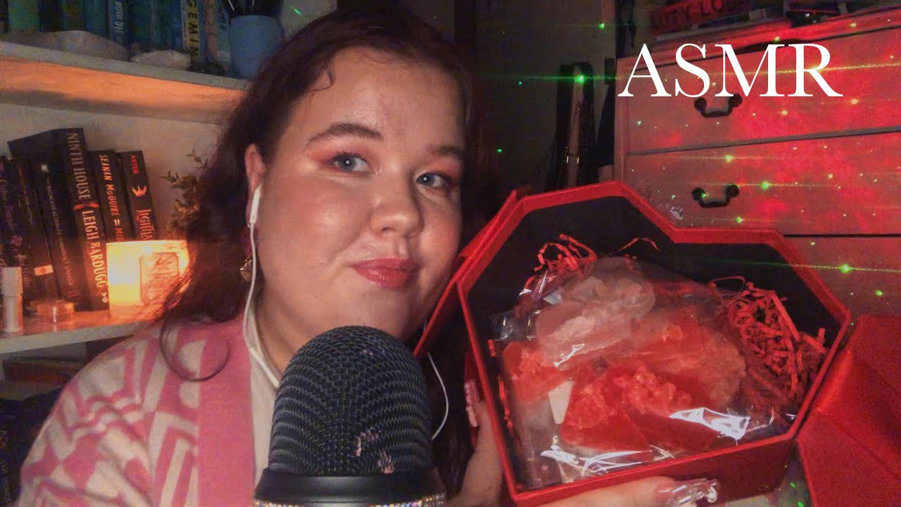 ASMR Trying Valentines Day Edible Crystals 💕✨