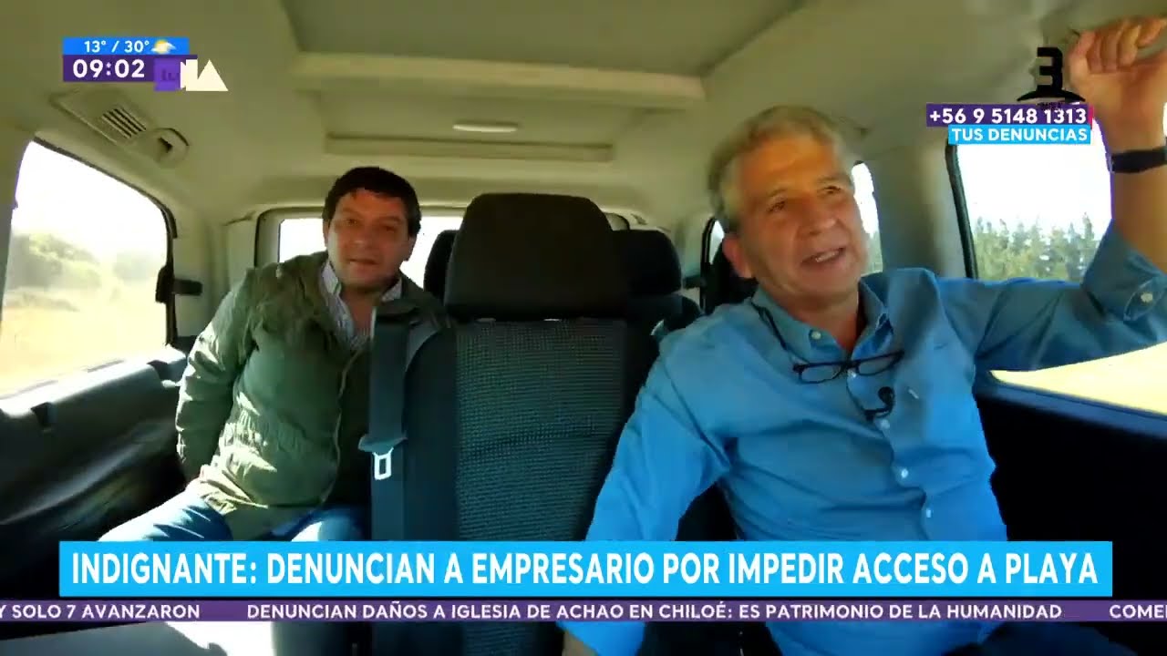 Emilio Sutherland encaró a empresario acusado de prohibir entrada a playa en Pichilemu. TBT Canal 13