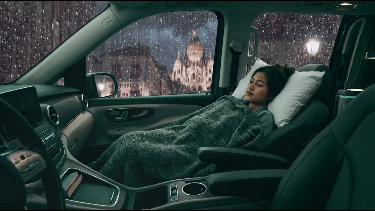 NO ADS - Cozy Nice Rain in Car | Rainy Night Drive Sounds 99% for overcome stress, Insomnia, Sleep