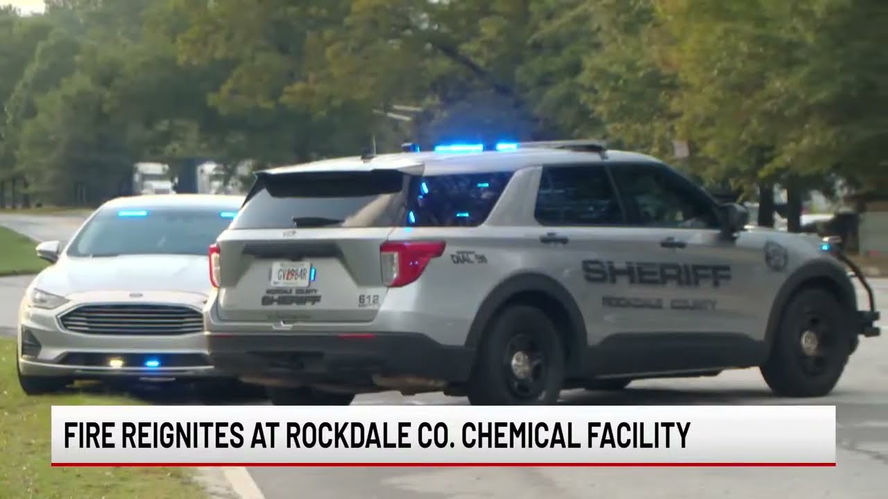 Fire reignites at Rockdale Co. chemical facility, shelter-in-place order issued | Atlanta News First