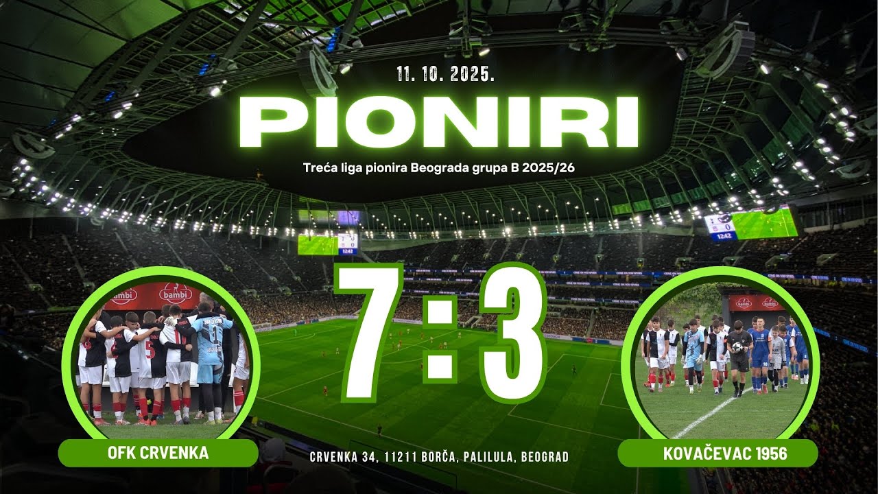 OFK Crvenka - FK Kovačevac 1956 7:3(3:2) / 7. KOLO TLPB / 11.10.2025.