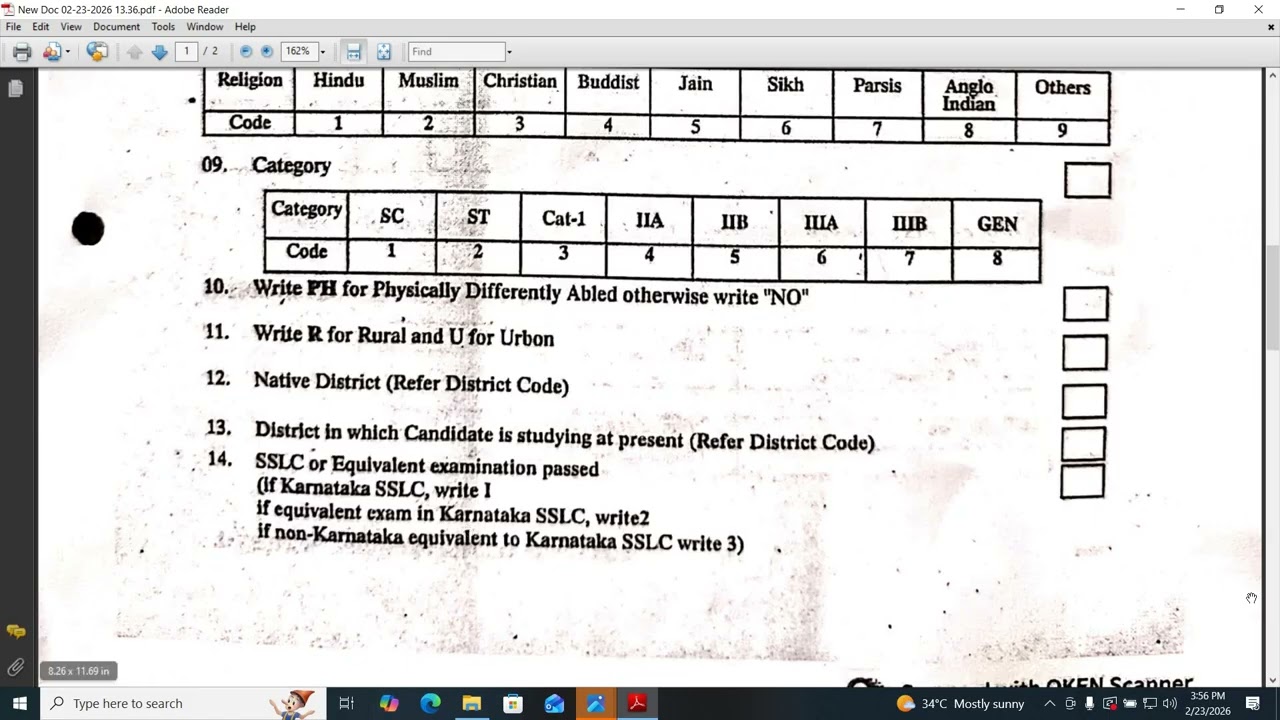Polytechnic Exam form