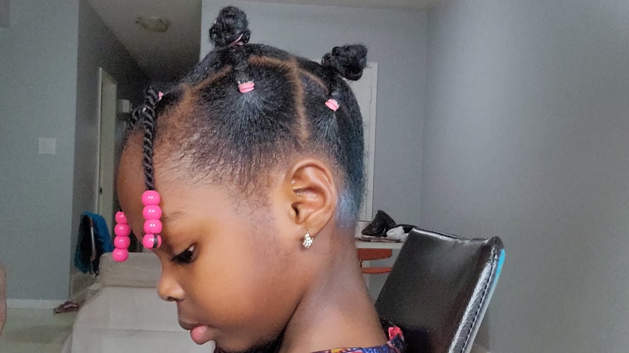 Easy back to school natural hairstyle for girls 