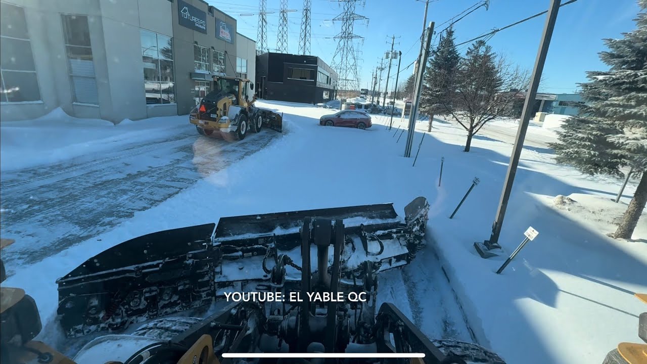 ** Team Work🔥/ Snow Plowing Commercial Outlets / Sunny Day ☀️ ** VOLVO L70H W/ JROD-Z Blade 10'-22'
