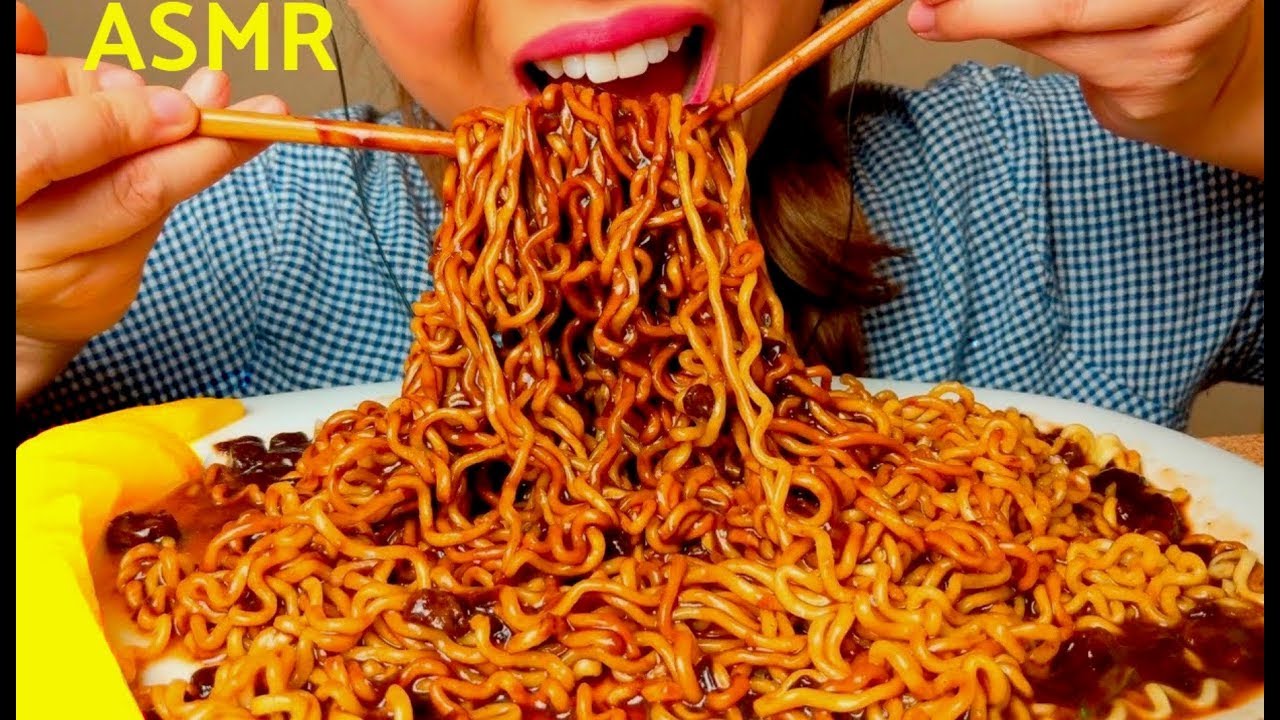 ASMR Black Bean Noodles Jajangmyeon jjajangmyeon 짜장면 먹방 Eating Sounds (4th edition)