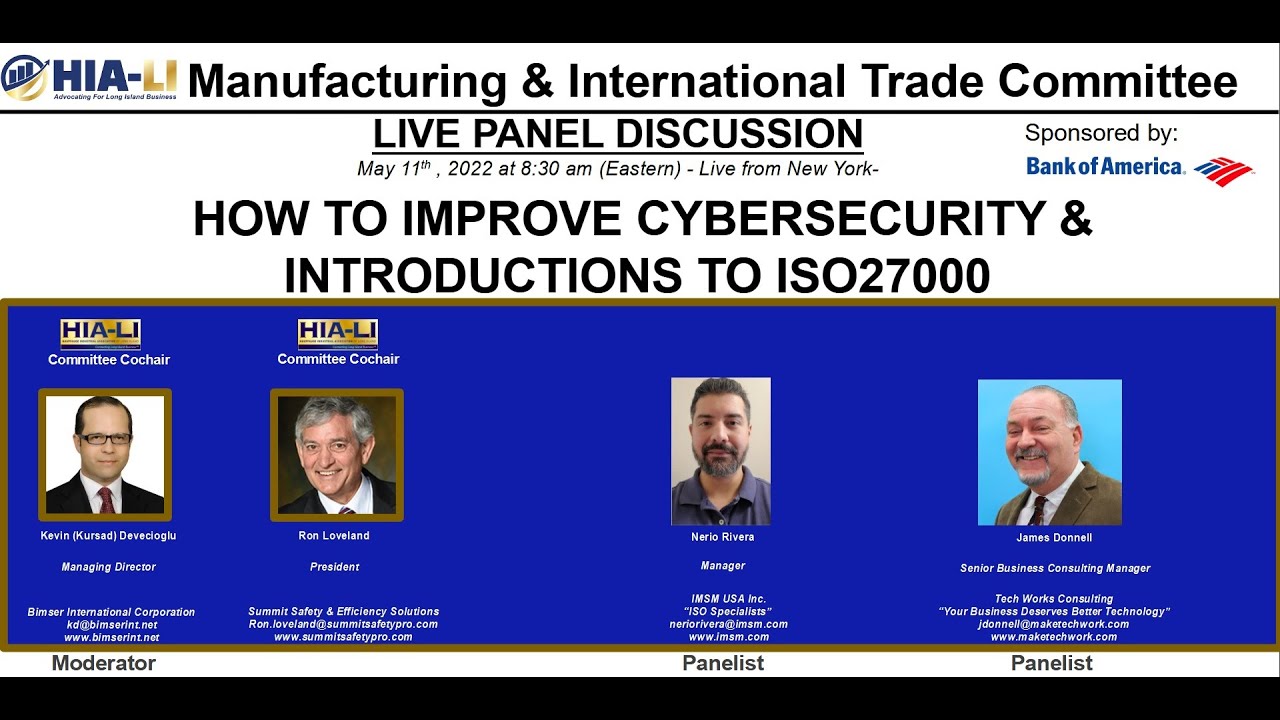 HIA LI International Trade & Manufacturing Committee Meeting: Cyber Security & ISO 27001