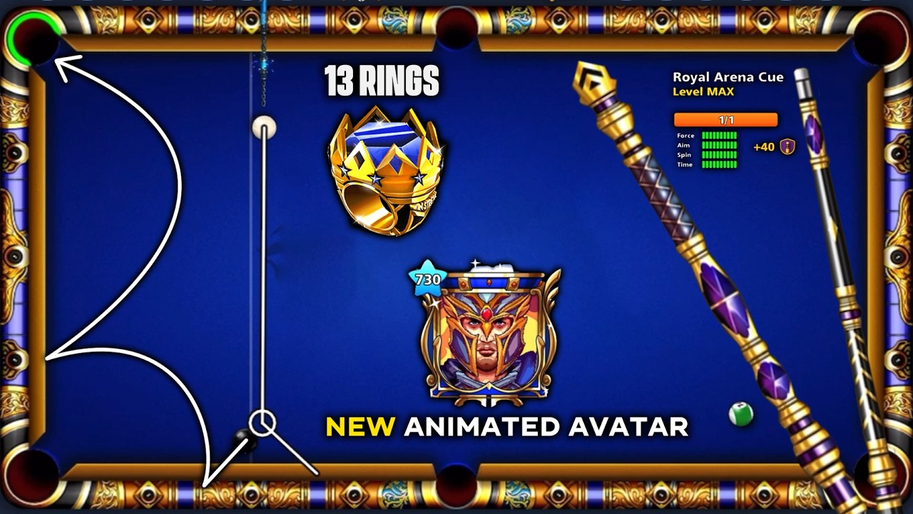 I Got Level Maxed Royal Arena Cue in Royal Arena Winstreak 13 RINGS - 8 Ball Pool - GamingWithK