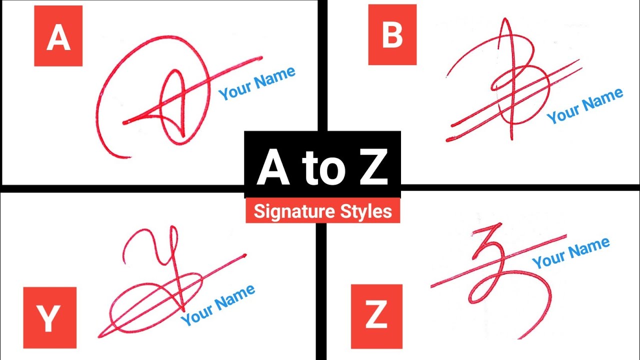 ✅ A to Z Signature Style | Signature Style Of My Name | Signature Designs | Autograph | Writing Tips