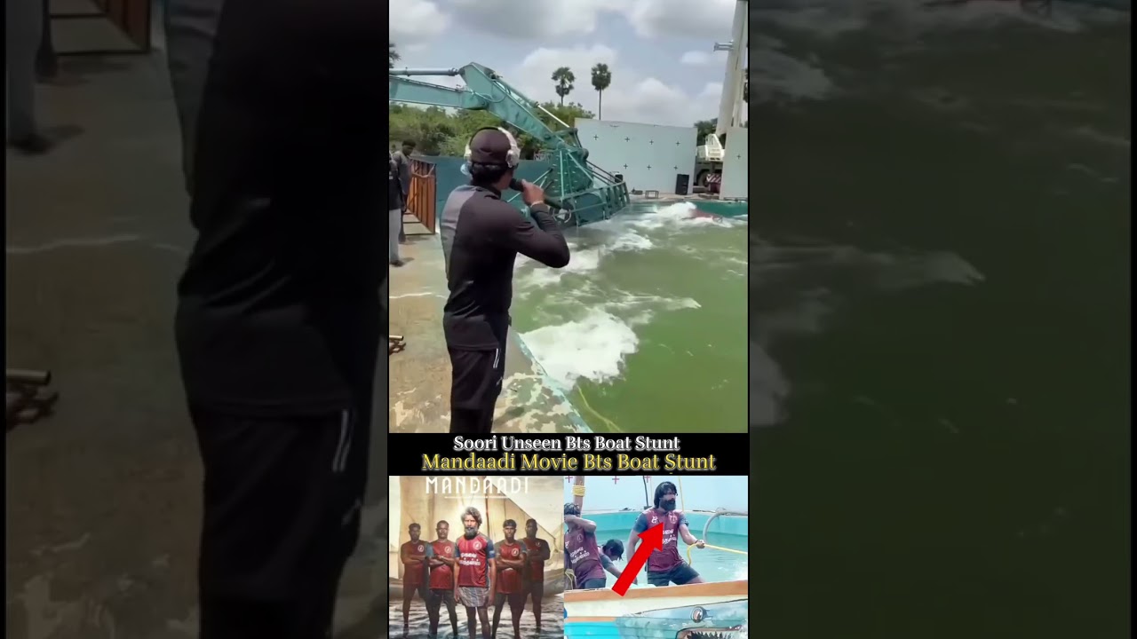 🔥Soori Unseen Bts Boat Stunt Mandaadi Movie Bts Boat Stunt | Mandaadi Mandaadi