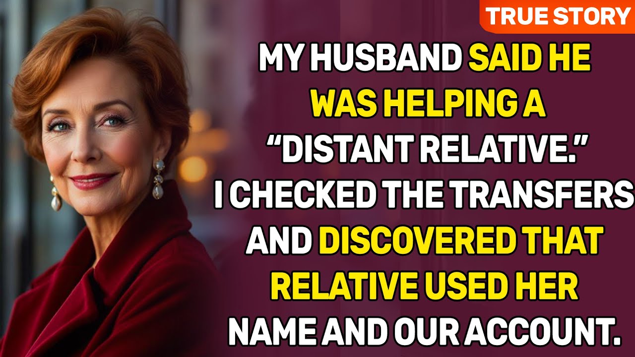My husband said he was helping a “distant relative.” I checked the transfers and discovered...