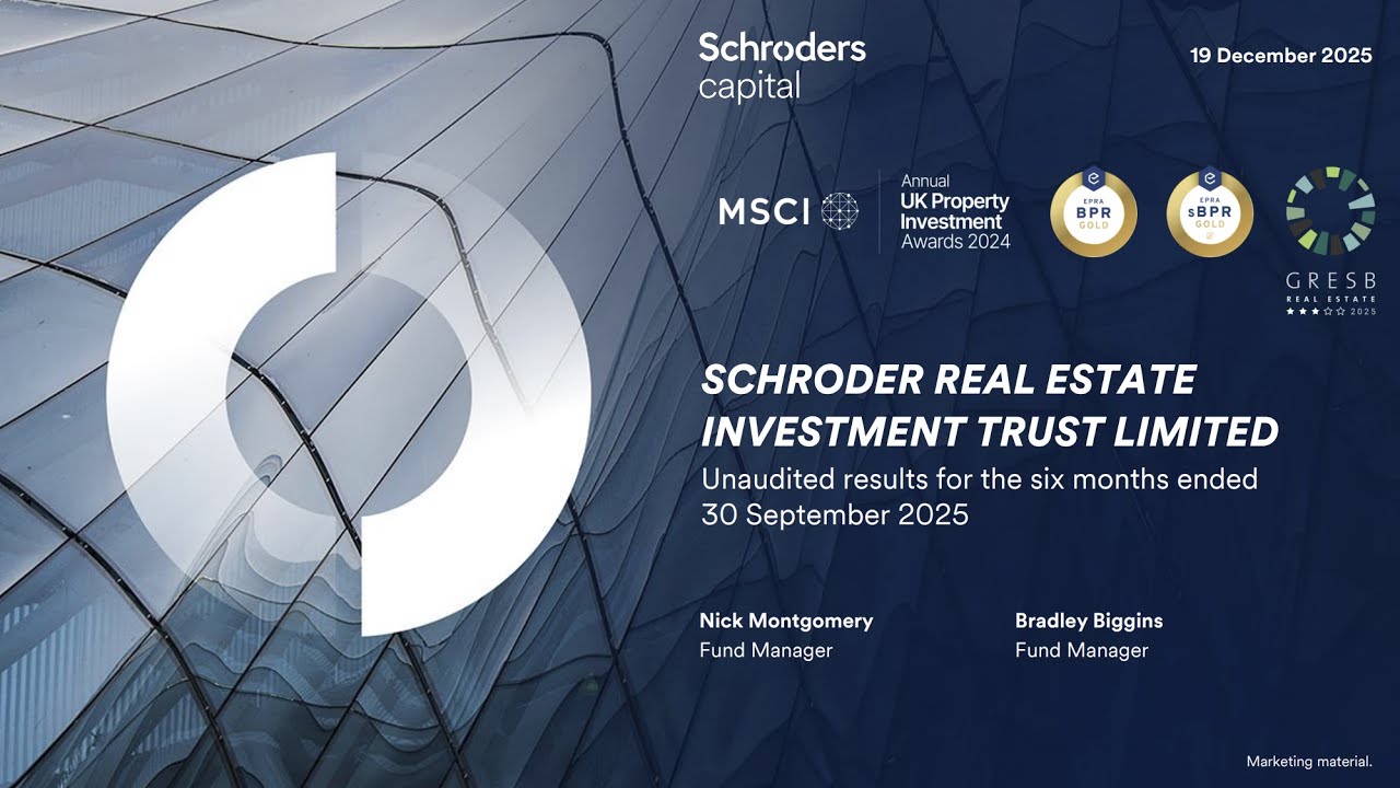 SCHRODER REAL ESTATE INVESTMENT TRUST LIMITED - Результаты за первое полугодие