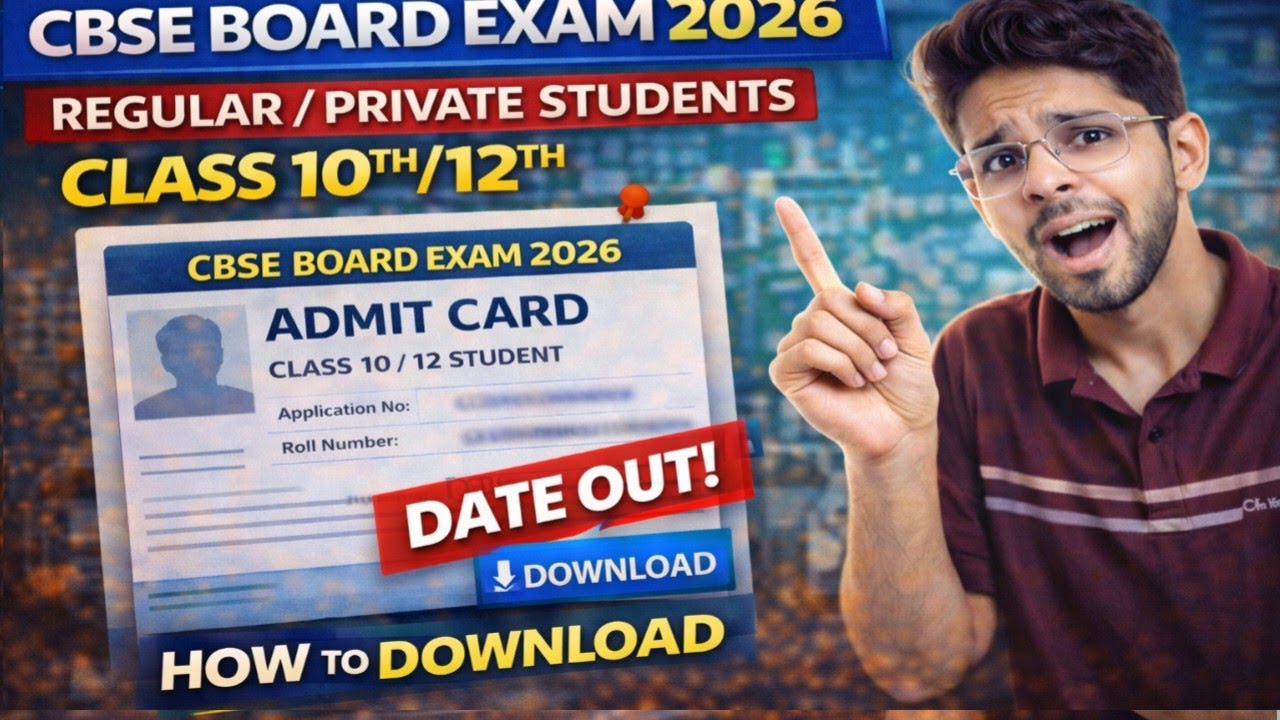 CBSE Admit Card 2026 &ndash; Class 10/12 Regular & Private Admit Card Kab Aayega + Download Link