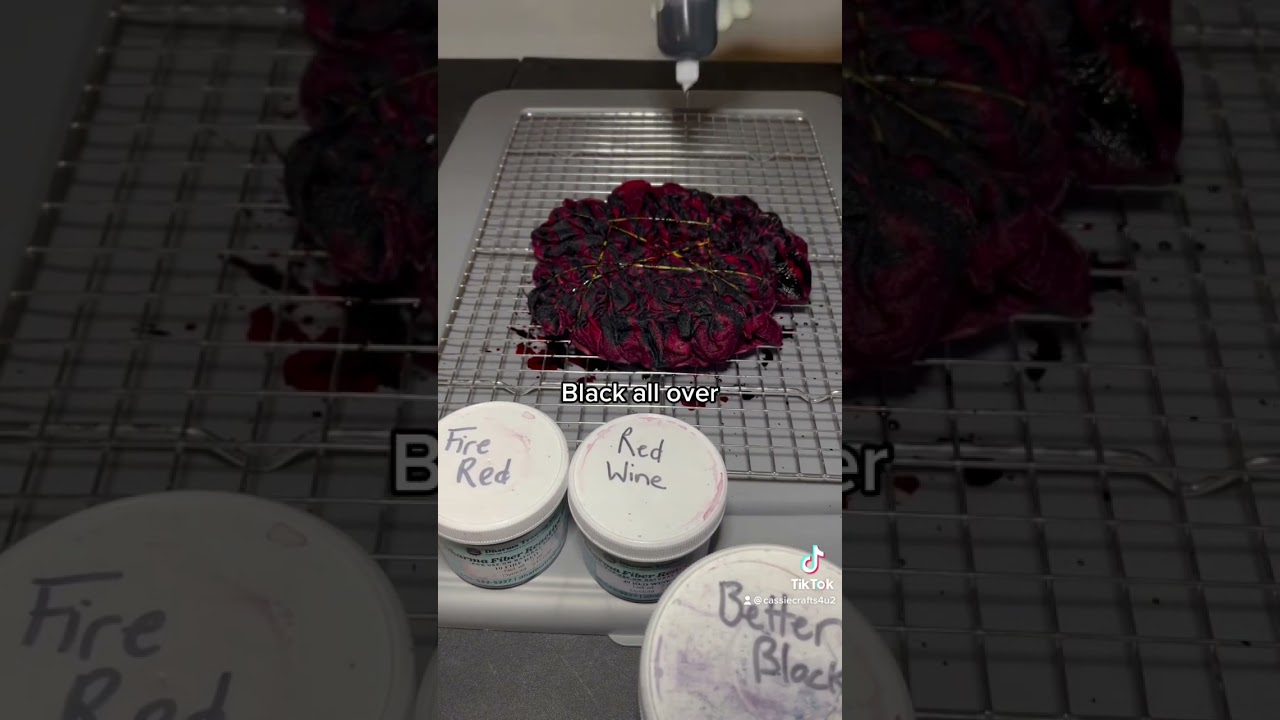 Red and black tie dye scrunch #tiedye #tiedyepatterns #red #black