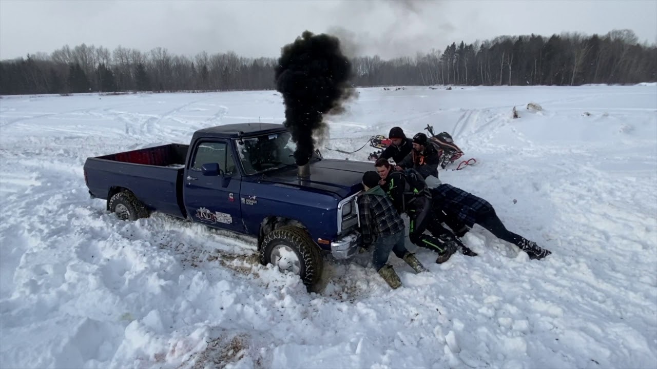TWIN TURBO SLED PULLER BEAT UP IN DEEP SNOW 5K RPM