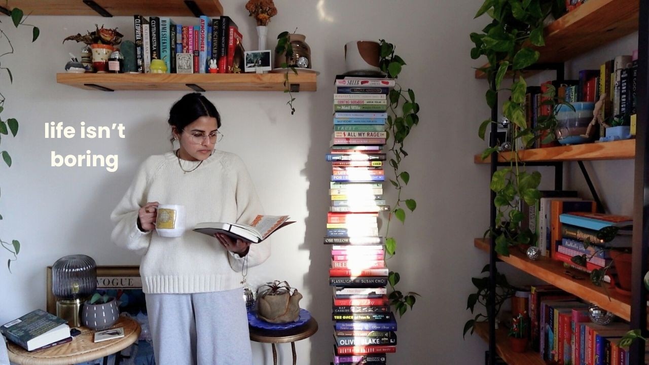 we need to romanticize the “boring” days (march tbr, knitting & book shopping)