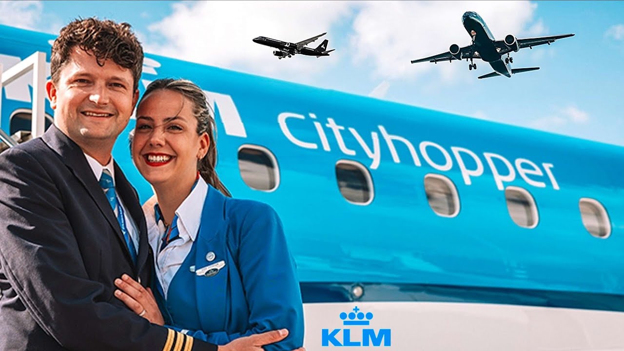 Полное путешествие рейса KLM Cityhopper из аэропорта Лондон-Сити в аэропорт Амстердама Схипхол