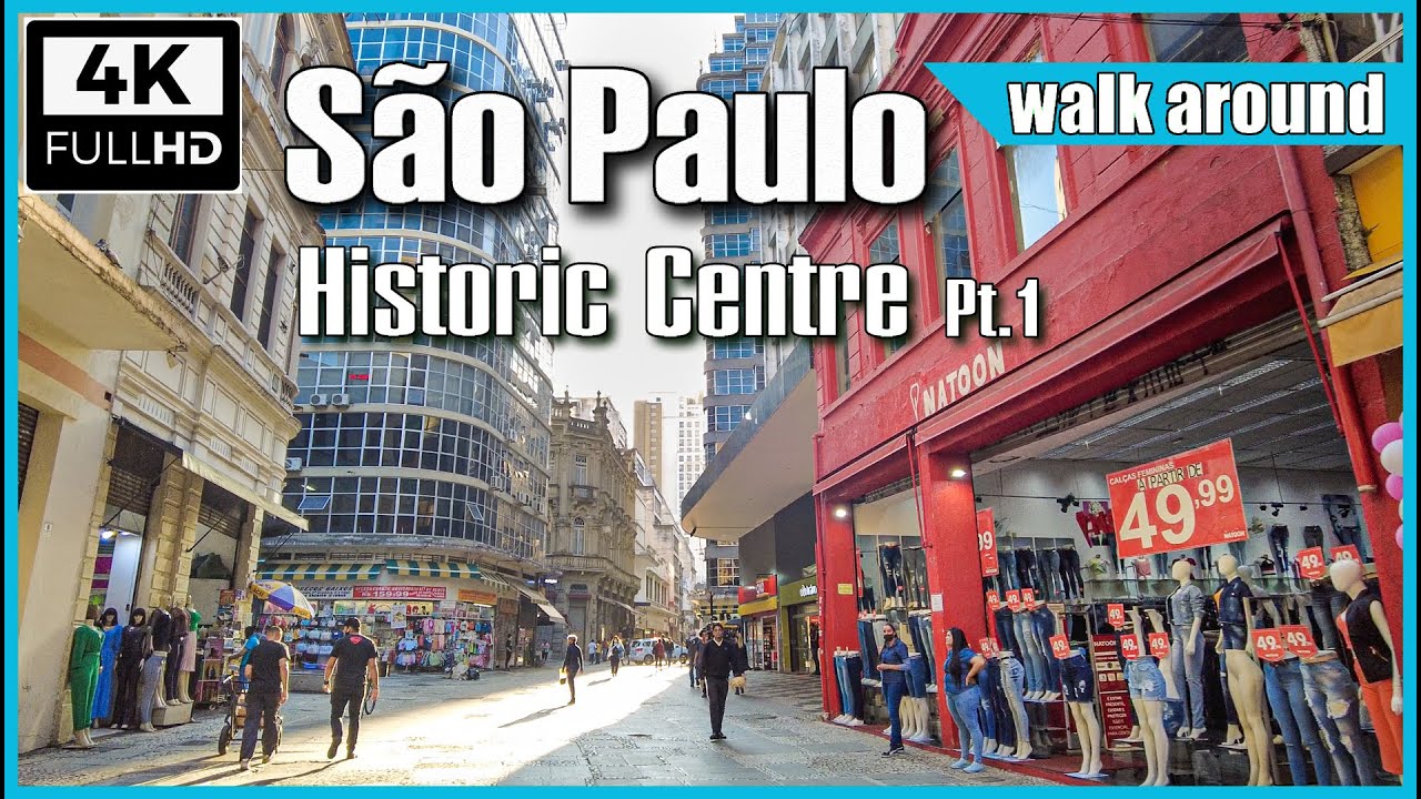 [4K] Centro Histórico de São Paulo em 4K - Sao Paulo 4k walk - Brazil - Part 1 - HD World BR