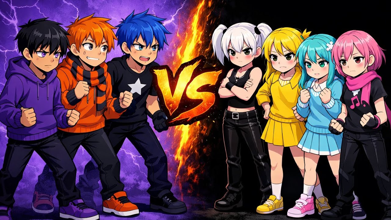 Ricky Squad  Again | Boys VS Girls karaoke. Don't own music *FIXED*