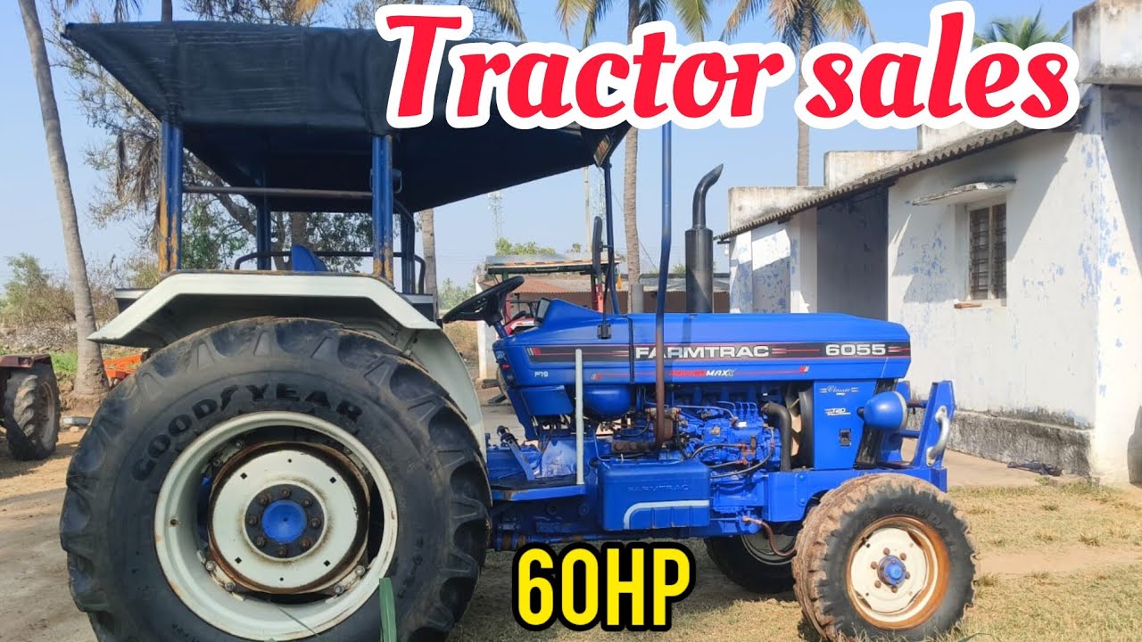 Farmtrac 6055. 60hp used second hand tractor sales in Tamil nadu டிராக்டர் விற்பனைக்கு குறைந்த விலை
