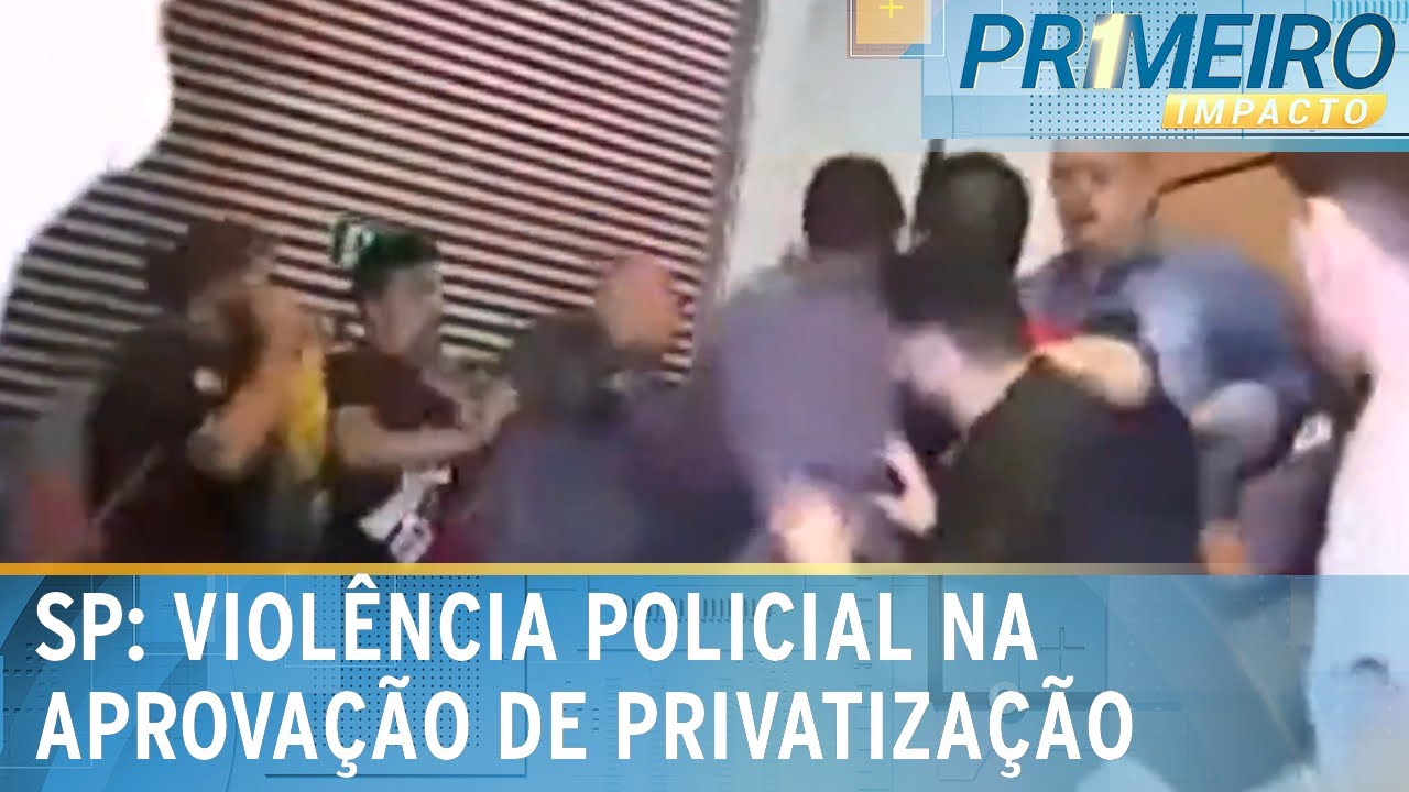 Sob violência policial, privatização da Sabesp é aprovada na Alesp | Primeiro Impacto (07/12/23)
