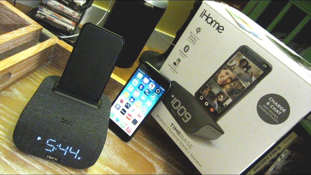 iHome Wireless Charger and Bluetooth Speaker Alarm Clock | TimeBase Pro+ (iBTW20)