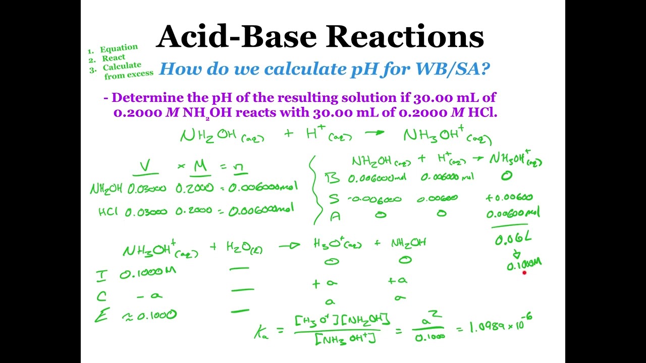 Lesson # 60: Acid-Base Reactions Part 2