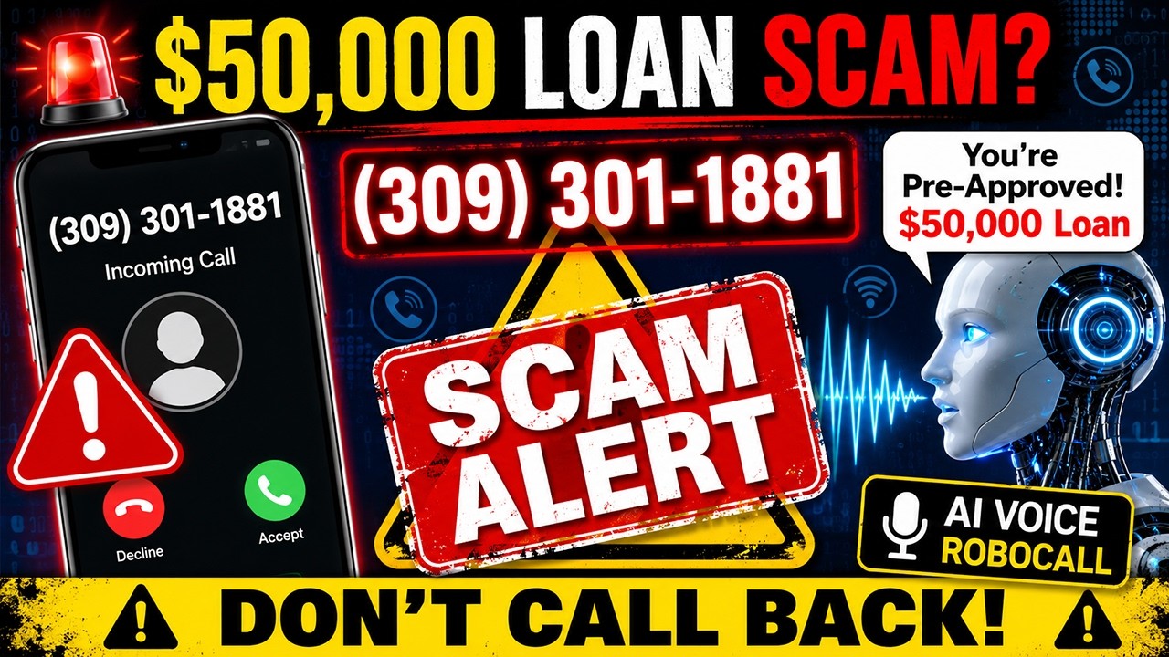 (309) 301-1881 Loan Scam Exposed: Fake $50,000 Pre-Approval AI Robocalls Explained