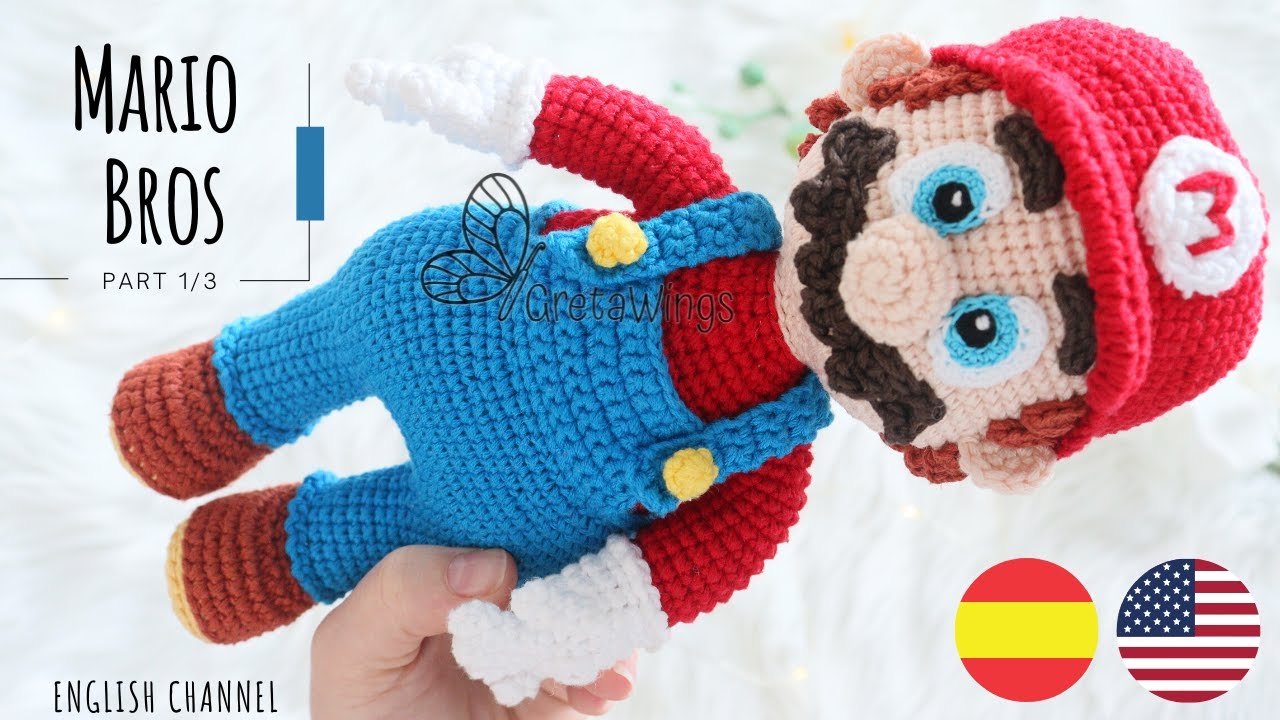 Mario Bros Amigurumi - Tutorial Part 1/3 English Sub 🇺🇸🇪🇸/ GretaWings
