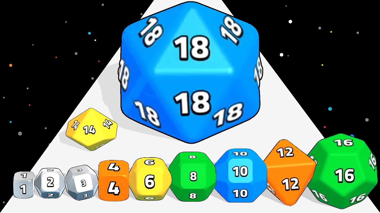 NICE DICE 3D RUN - ASMR Gameplay: Level Up Numberblocks. Max Level!