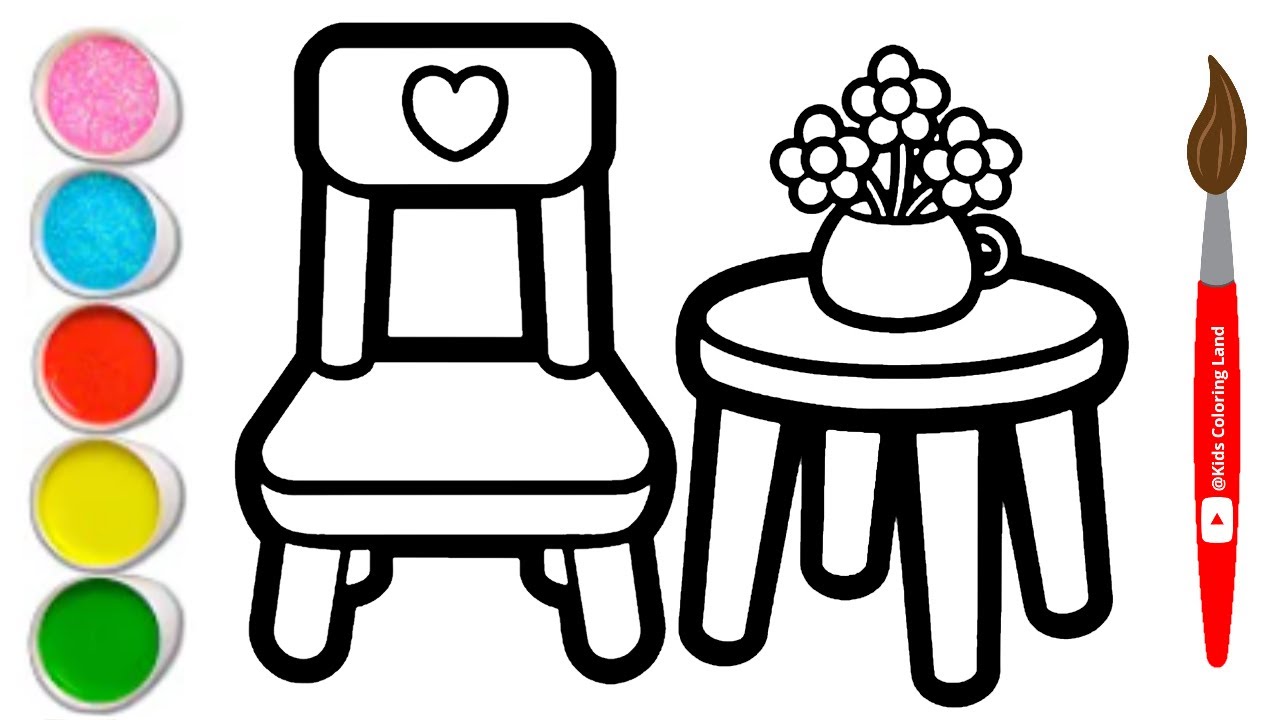 How to Draw Chair and Table || kids drawing ,painting and coloring || kids magic art