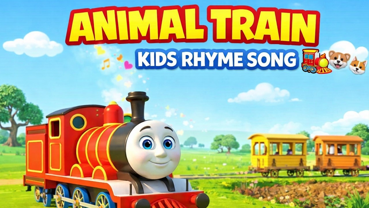 Animal Train 🚂🐶🐱 | Kids Rhyme Song | Learn Animals for Toddlers #nurseryrhymes #kidssongs