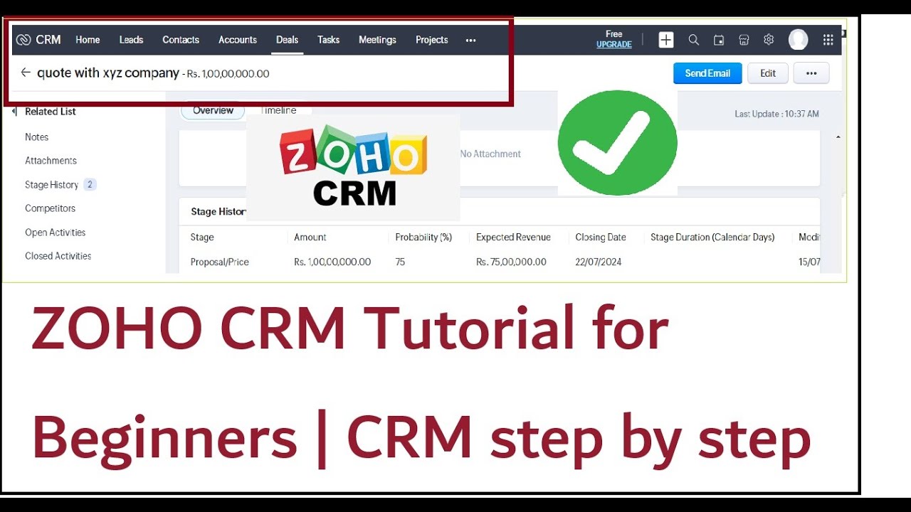 Учебное пособие по ZOHO CRM для начинающих | ZOHO CRM шаг за шагом | ZOHO CRM с примерами