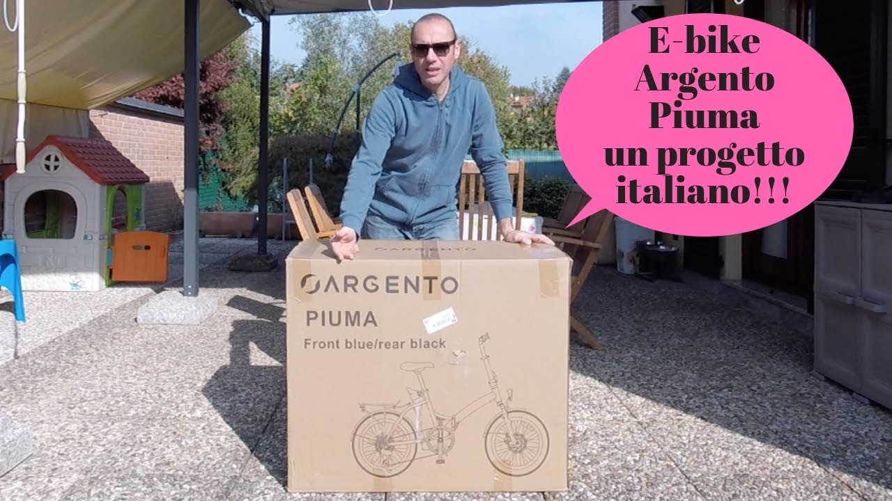 E-BIKE ARGENTO PIUMA BICI A PEDALATA ASSISTITA PROGETTO ITALIANO UNBOXING E PRIME IMPRESSIONI