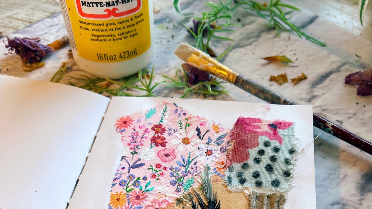 Using Mod Podge with Several Elements in Art Journal