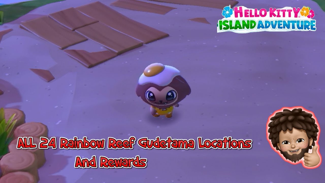 Hello Kitty Island Adventure - Gudetama Photo | ALL 24 Rainbow Reef Gudetama Locations and Rewards