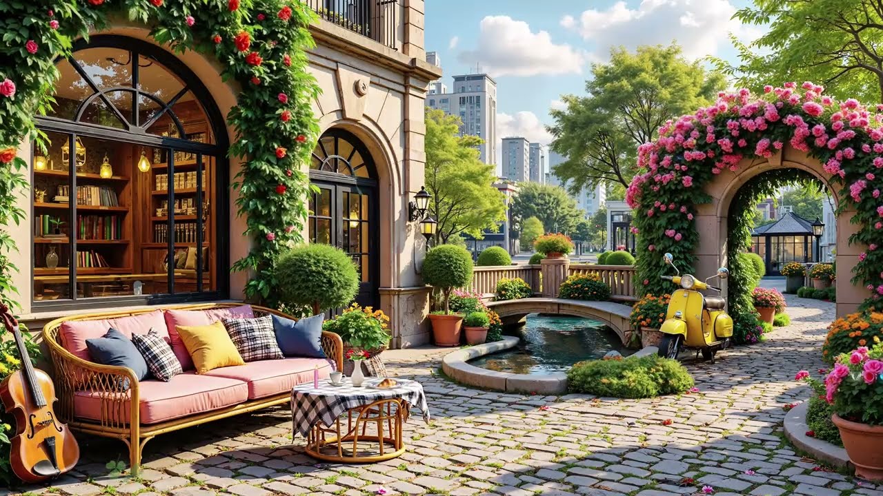 Soft Moring Jazz Music for Work & Happy Day☀️Street Coffee Shop Ambience with Gentle Coffee Jazz ☕