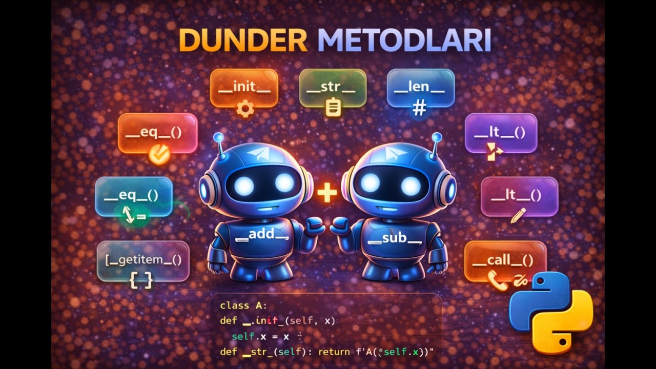 Dunder metodlari nima? Python maxsus metodlar