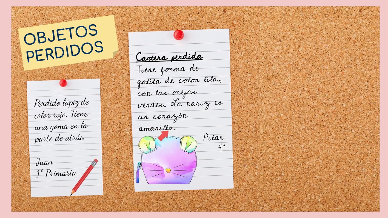 LENGUA Un anuncio Objetos perdidos