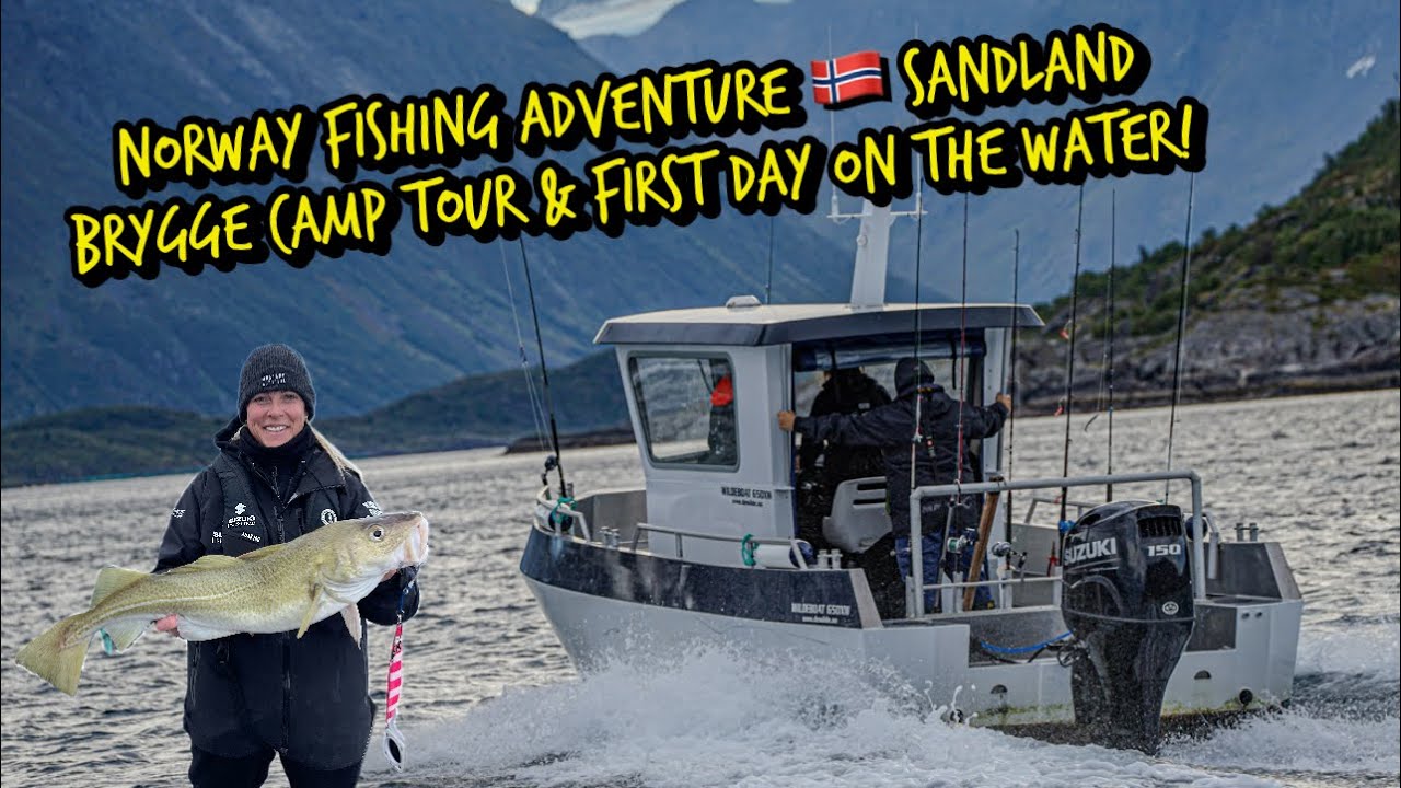 Norway Fishing Adventure 🇳🇴 Sandland Brygge Camp Tour & First Day on the Water! 🇳🇴#norway #fishing