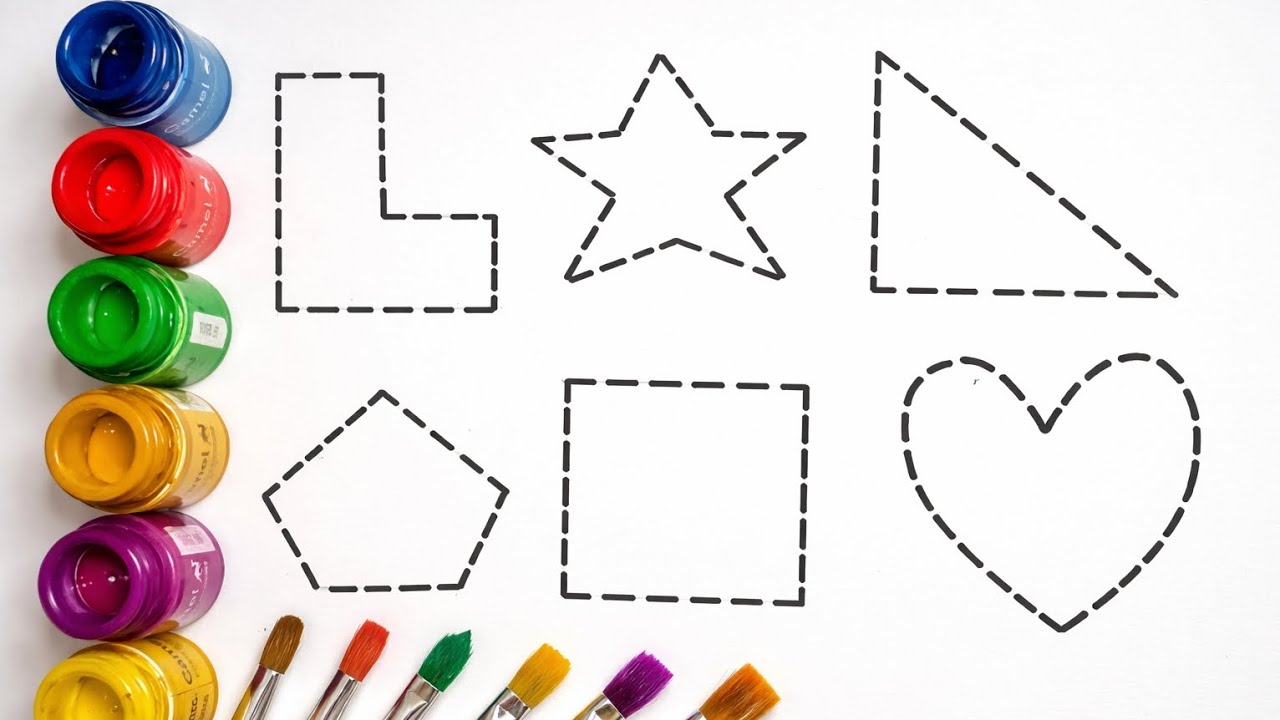 Kids Shapes Tracing & Coloring 🎨 | Learn Shapes with Colors | Fun Drawing Activity for Children